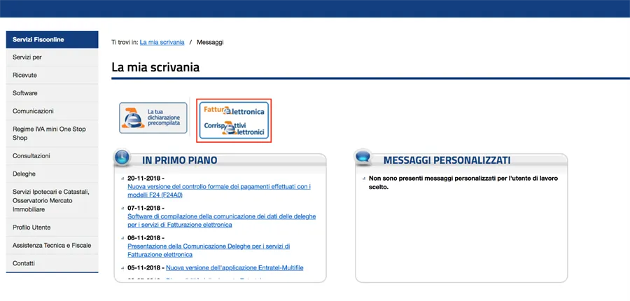 accesso fattura elettronica
