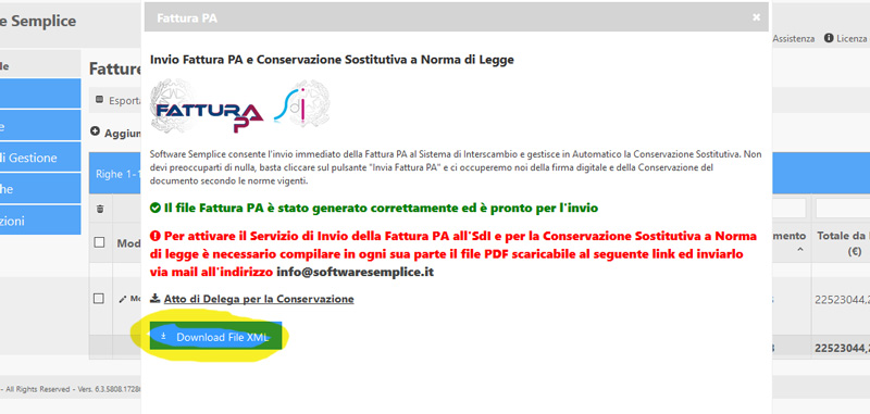 download file xml fattura pa