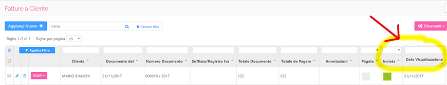 Data invio mail