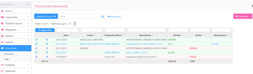 movimenti prima nota