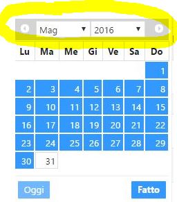 click su frecce calendario