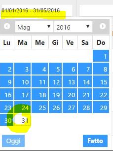 Selezione periodo fatturazione